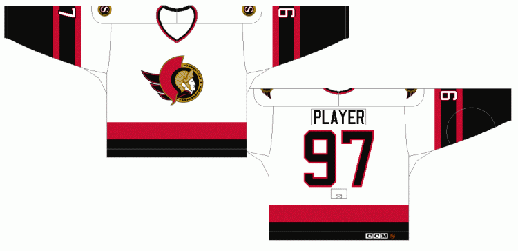 Ottawa Senators Home Uniform (1998) - The main crest loses the lettering inside the circle.