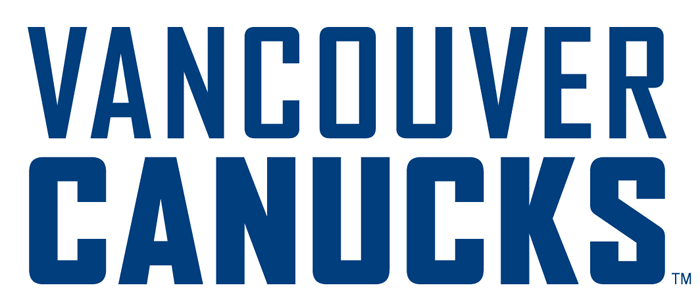 Vancouver Canucks Wordmark Logo (2007/08-Pres) - Vancouver Canucks in blue capital letters on two lines