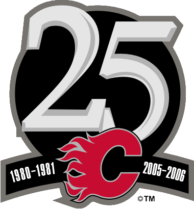Calgary Flames Anniversary Logo (2006) - Patch worn to commemorate the 25th anniversary of the Flames in Calgary.