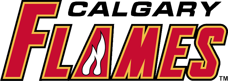 Calgary Flames Wordmark Logo (2003) - Flames in red italics with a flame in the 'a'