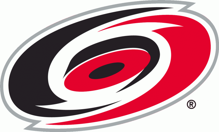 Carolina Hurricanes Primary Logo (1998) - A red and black circle resembling a hurricane