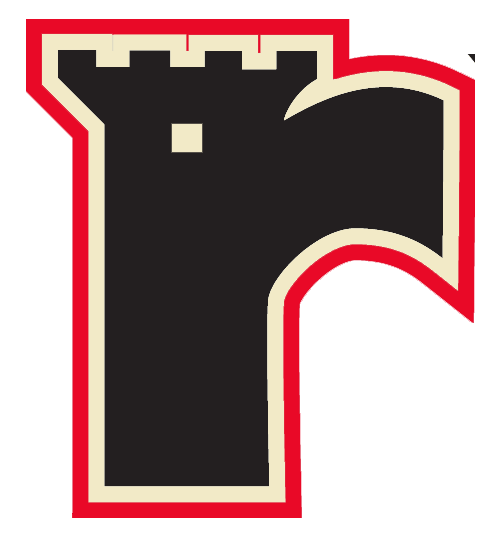 Québec Remparts Alternate Logo (2005) - A black and red castle. Un château noir et rouge.