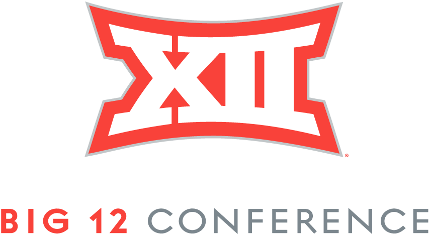 Big 12 Conference Primary Logo (2019-Pres) - XII in white with red and silver trim, shade of red adjusted for 2019