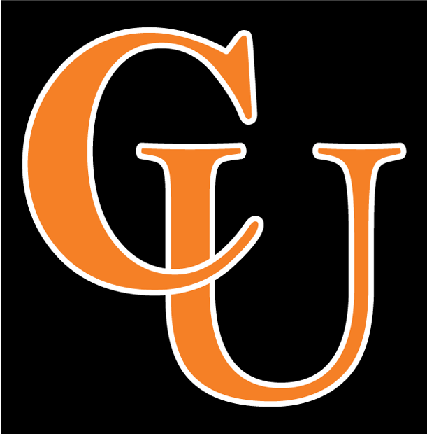 Campbell Fighting Camels Wordmark Logo (2008-Pres) - Oragne C and U on black background.