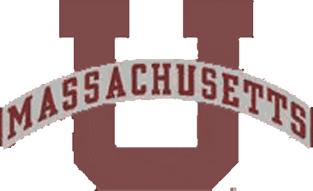 Massachusetts Minutemen Primary Logo (1985-1992) - Red U with silve strip with Massachusettes