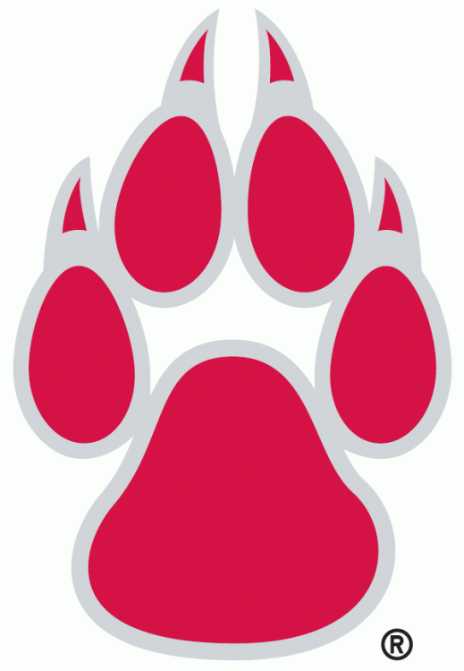 New Mexico Lobos Alternate Logo (1999-Pres) - A red wolf paw print outlined in silver