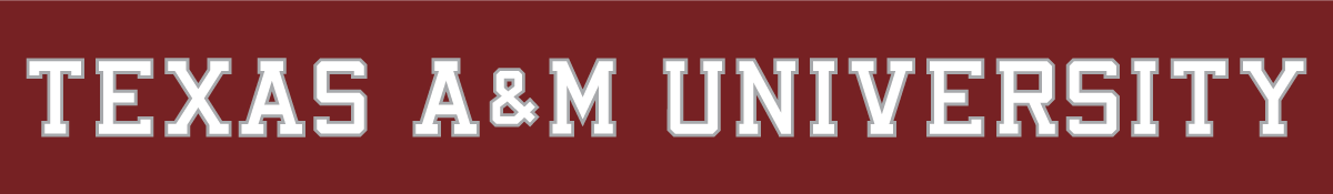 Texas A&M Aggies Wordmark Logo (2001-Pres) - Texas A&M University white text with silver outline on maroon background
