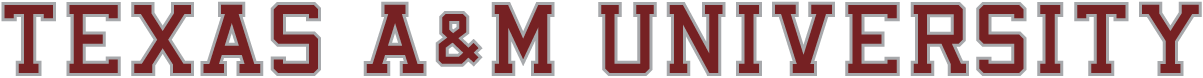 Texas A&M Aggies Wordmark Logo (2001-Pres) - Texas A&M University maroon text with silver ouline