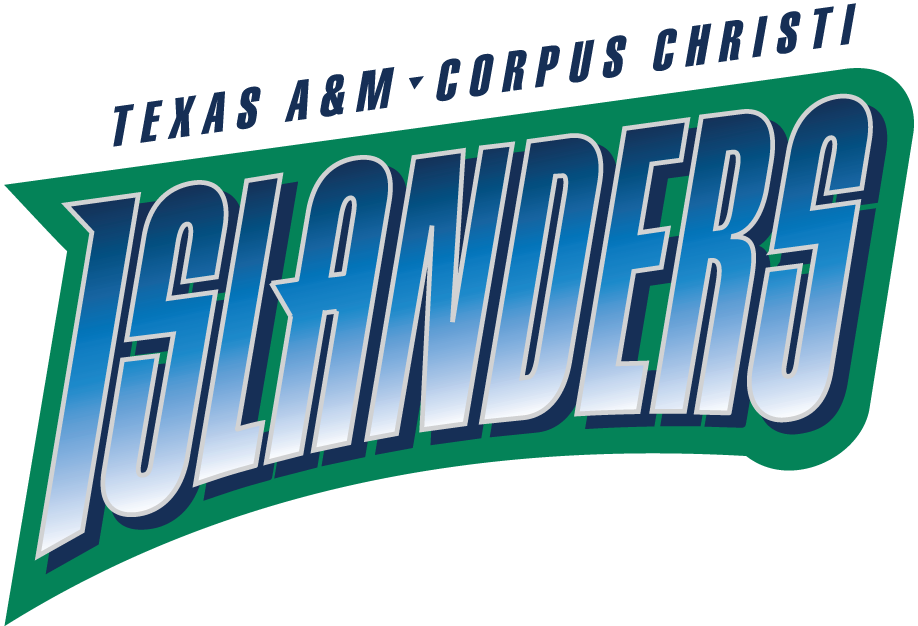 Texas A&M-CC Islanders Wordmark Logo (2002-2010) - Islanders in blue with black outine