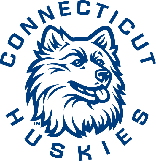 UConn Huskies Alternate Logo (1996-2012) - A blue and white husky circled by team name