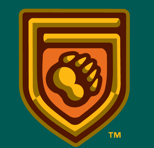 Fresno Grizzlies Cap Logo (2005) - (Home) A G in a shield with a bear paw on teal
