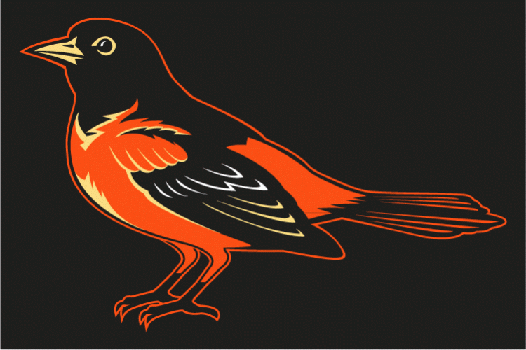 Baltimore Orioles Cap Logo (1999) - A black and orange Oriole bird on black