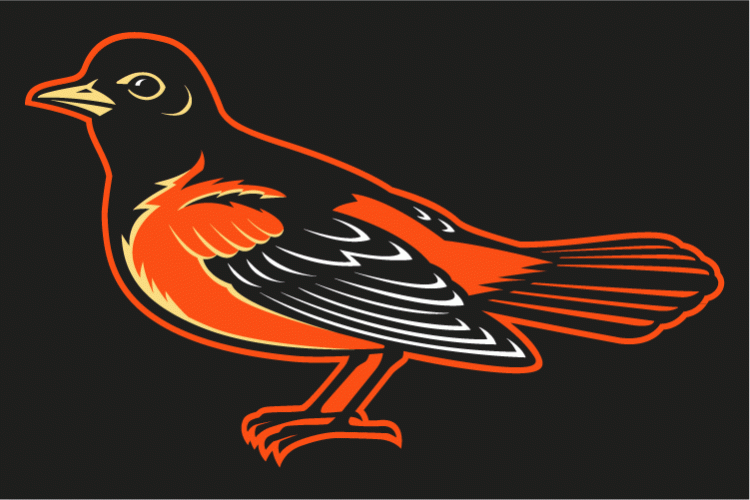 Baltimore Orioles Cap Logo (1998) - A black and orange Oriole bird facing left on black