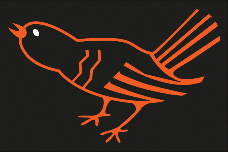 Baltimore Orioles Cap Logo (1964) - An orange and black Oriole bird on black
