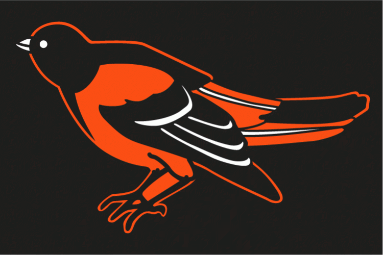 Baltimore Orioles Cap Logo (1989) - A simplified black and orange Oriole bird on black