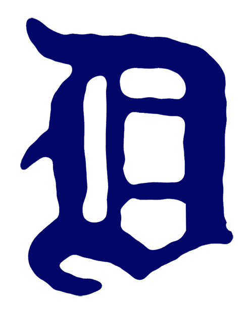 Detroit Tigers Primary Logo (1904) - A navy Olde English style D