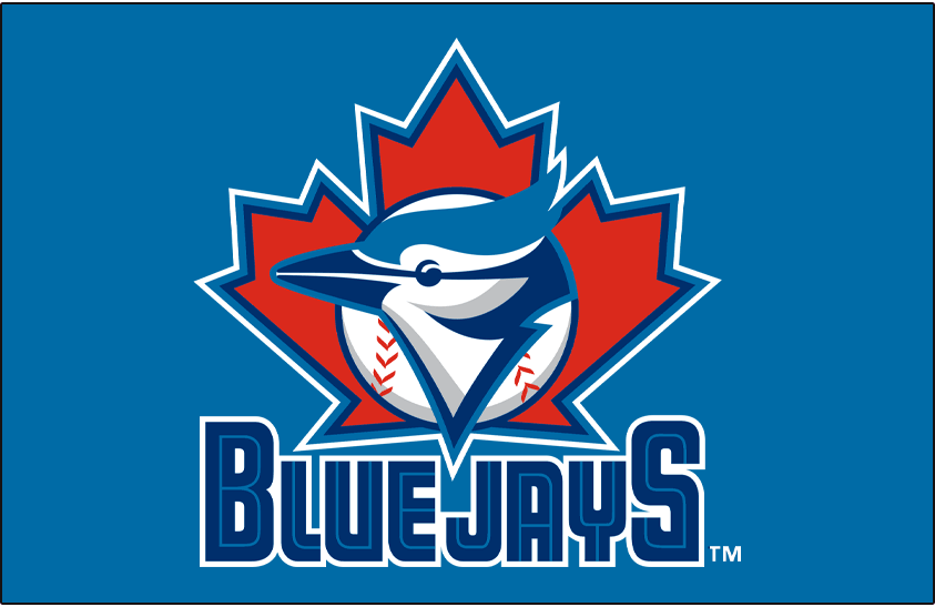 Toronto Blue Jays Primary Dark Logo (1997-2002) - Toronto Blue Jays primary logo on light blue