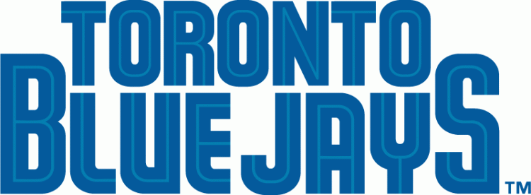 Toronto Blue Jays Wordmark Logo (1997) - Toronto above Blue Jays in blue with a thin teal inline
