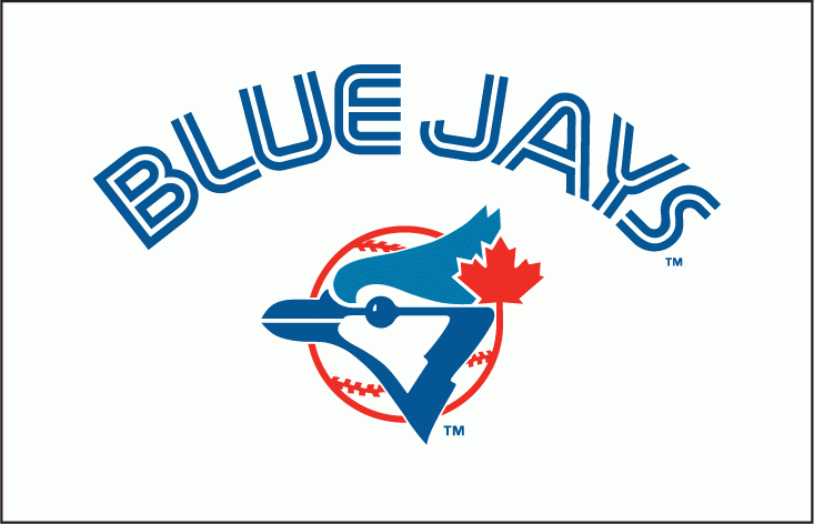 Toronto Blue Jays Wordmark Logo (1977) - (Home) Blue Jays in blue with a thin white inline above primary logo on white
