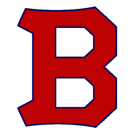 Boston Bees Primary Logo (1939) - A block 'B' in red with a blue outline