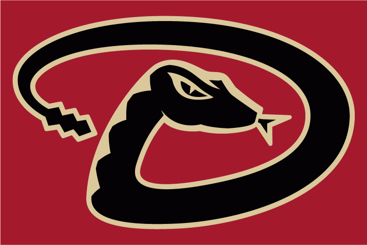 Arizona Diamondbacks Wordmark Logo (2007) - Snake forming a D in black with a sand outline on red