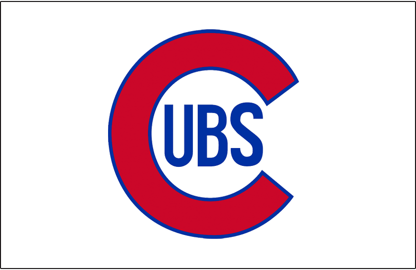 Chicago Cubs Jersey Logo (1937-1940) - Cubs primary logo on white, worn on Chicago Cubs home jersey from 1937 to 1940.