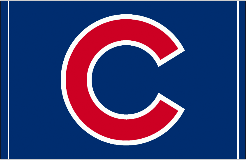 Chicago Cubs Cap Logo (1957) - Red C outlined in white, on blue with two vertical white stripes on either side. Worn during the 1957 season.