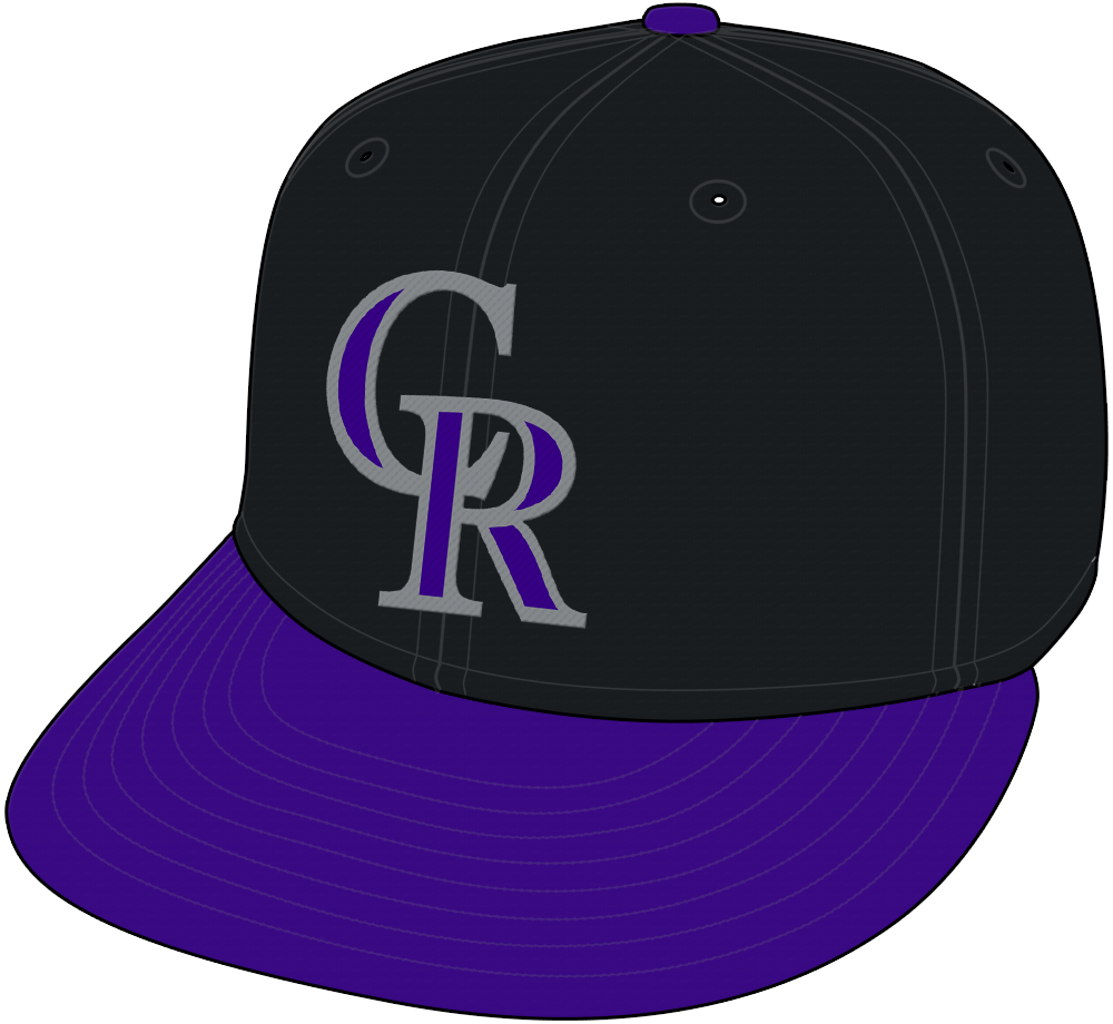 Colorado Rockies Cap (2017-Pres) - Colorado Rockies alternate cap, black crown with purple brim