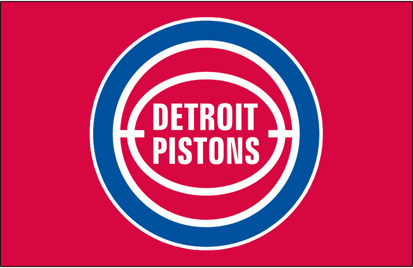 Detroit Pistons Primary Dark Logo (1979/80-1995/96) - Detroit Pistons logo on red