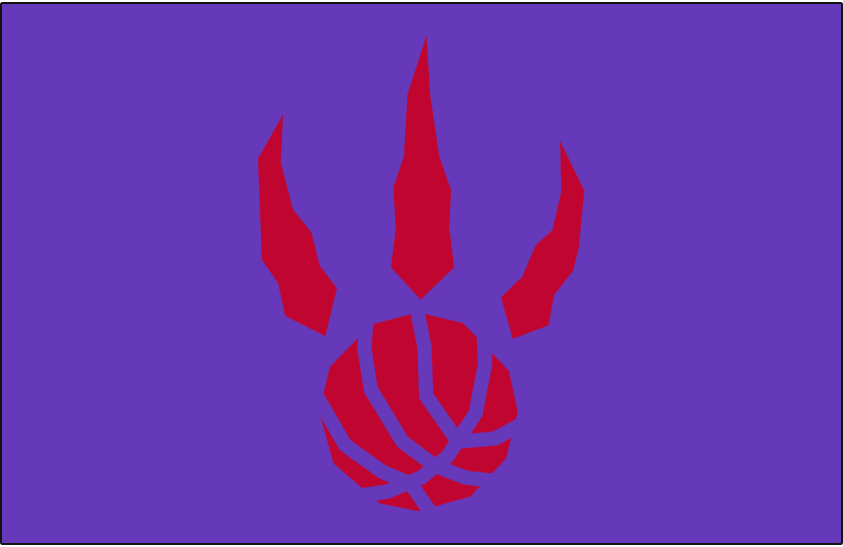 Toronto Raptors Alt on Dark Logo (1995/96-2005/06) - Red basketball claw on purple