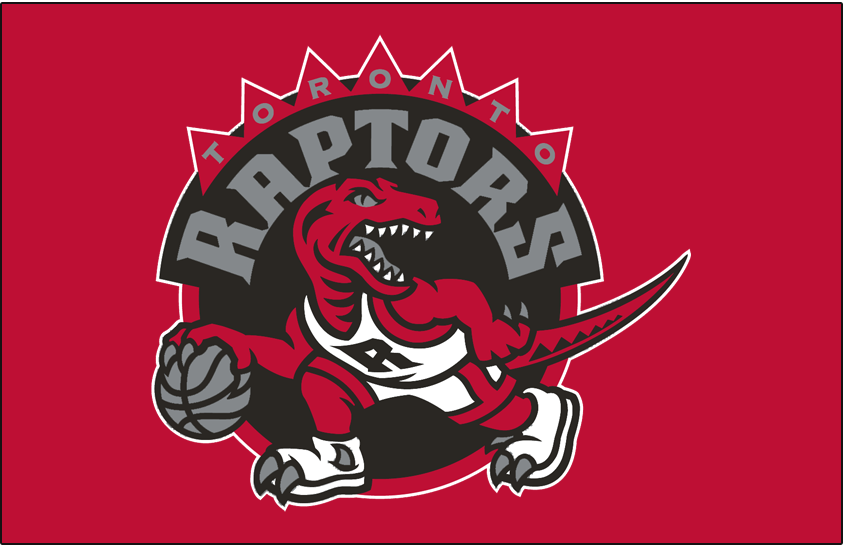 Toronto Raptors Primary Dark Logo (2008/09-2014/15) - Primary Logo on Red