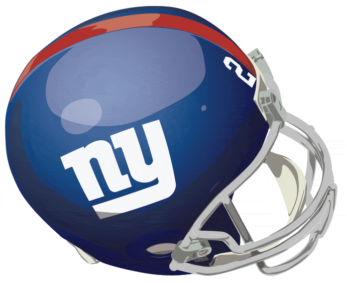 New York Giants Helmet (2000-Pres) - Metallic blue helmet with red stripe. Computer graphical representation courtesy Dustin Juliano.