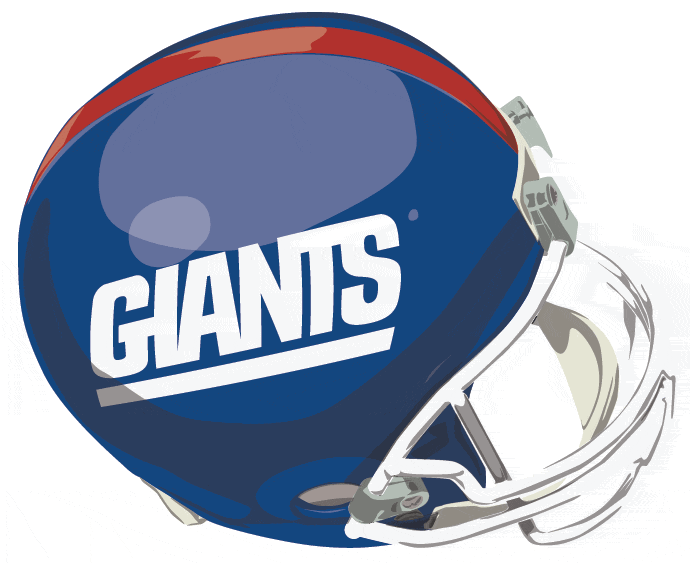 New York Giants Helmet (1981-1999) - Blue helmet with red stripe. Computer graphical representation courtesy Dustin Juliano.