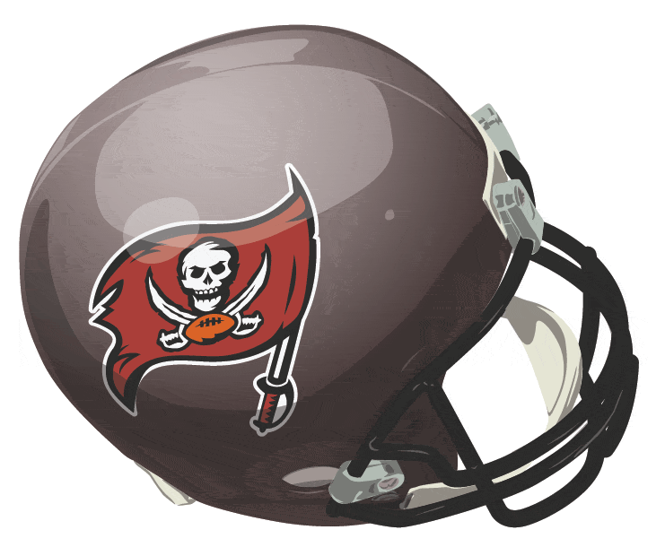 Tampa Bay Buccaneers Helmet (1997-2013) - Pewter helmet with pirate flag logo on side. Computer graphical representation courtesy Dustin Juliano.