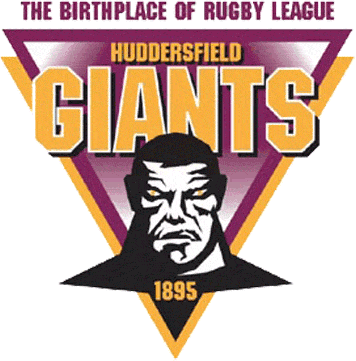 Huddersfield Giants Primary Logo (1998) - A giant on a purple and yellow triangle