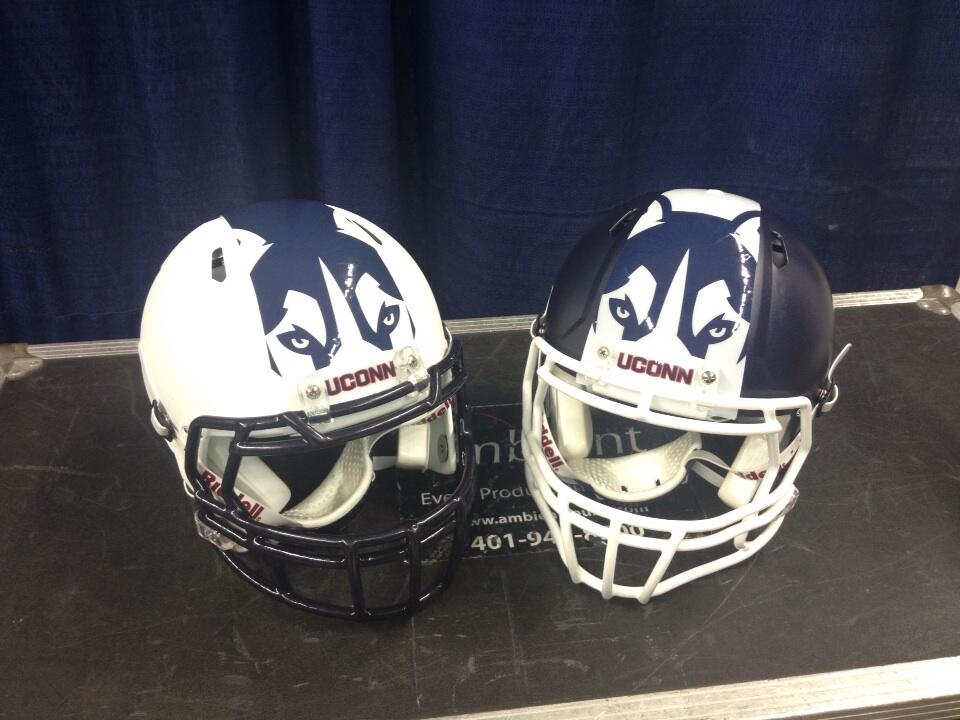 helmets both UConn University of Connecticut new logo uniforms