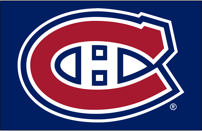 Montreal Canadiens Primary Dark Logo (1999/00-Pres) - Montreal Canadiens primary logo on blue SportsLogos.Net