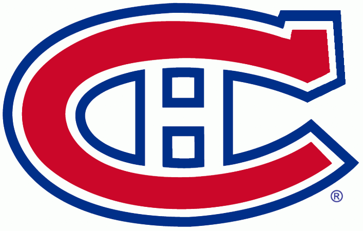 Montreal Canadiens Primary Logo (1947/48-1955/56) - A red C outlined in white, and blue, with an H inside SportsLogos.Net