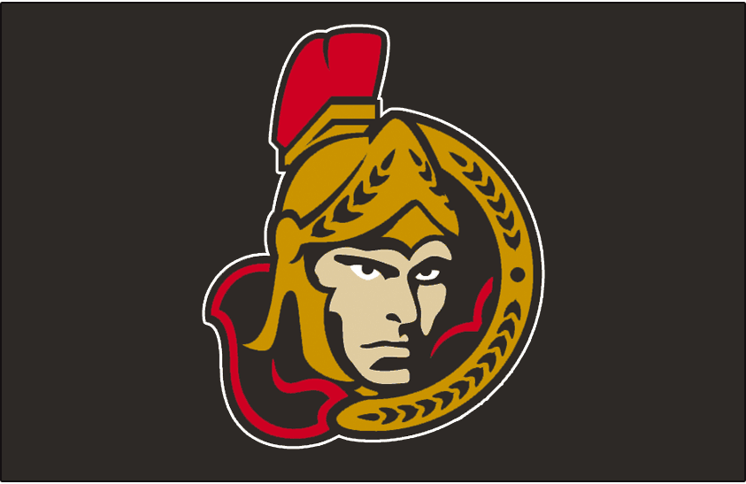 Ottawa Senators Jersey Logo (2000/01-2006/07) - Forward facing Ottawa Senators logo on a black jersey. Worn on Senators alternate jersey from 2000-01 until 2006-07 SportsLogos.Net