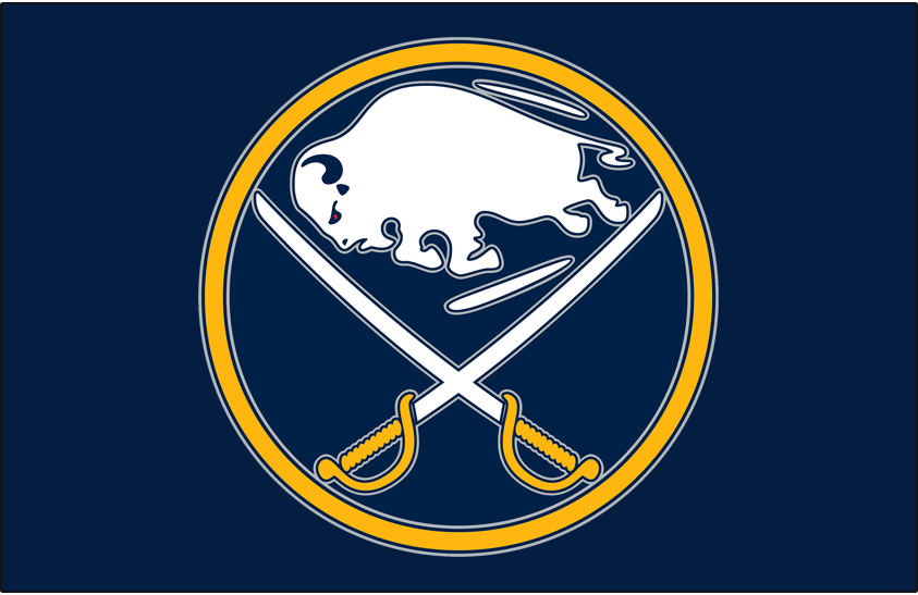 Buffalo Sabres Primary Dark Logo (2010/11-2019/20) - On Blue SportsLogos.Net