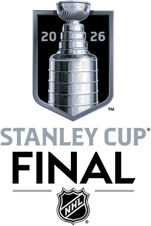 Stanley Cup Playoffs Logo Finals Logo (2025/26) - The 2026 Stanley Cup Final logo features a nearly photo-realistic depiction of the Stanley Cup on a black and silver shield with the event name below. The shield represents a championship banner. The font used for 