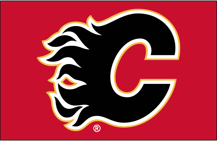 Calgary Flames Logo Primary Dark Logo (1994/95-2019/20) - Calgary Flames primary logo on red SportsLogos.Net Calgary Flames Logo Primary Dark Logo (1994/95-2019/20) - Calgary Flames primary logo on red SportsLogos.Net