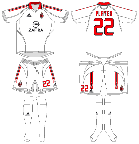  AC Milan Uniform Road Uniform (2005-2006) -  SportsLogos.Net