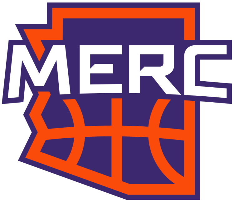 Phoenix Mercury Logo Alternate Logo (2026-Pres) - The Phoenix Mercury secondary logo shows a state map of Arizona in light purple with basketball seams at the bottom in orange. 