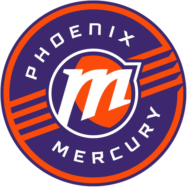 Phoenix Mercury Logo Primary Logo (2026-Pres) - The Phoenix Mercury logo shows a white 