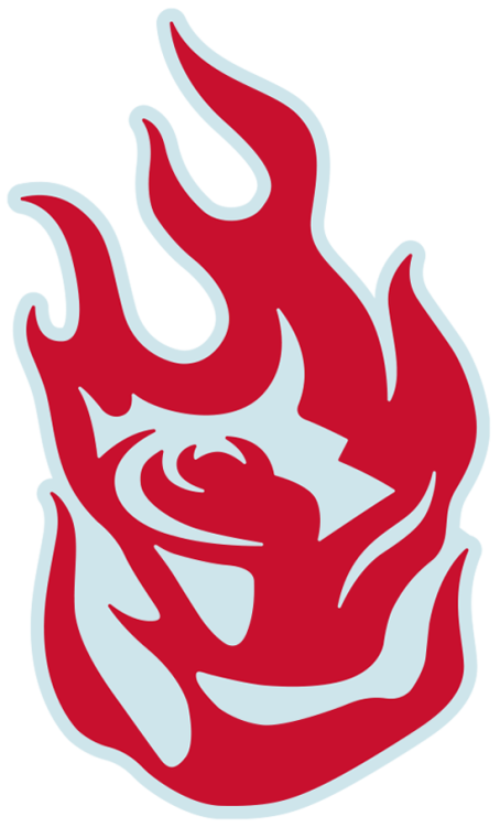 Portland Fire Logo Alternate Logo (2026-Pres) - The Portland Fire primary icon logo features a red and light blue rose. The 
