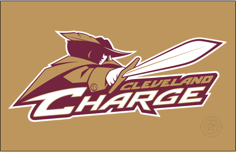 Cleveland Charge Logo Primary Dark Logo (2024/25) - The Cleveland Charge logo used during the 2024-25 season was a slight update to the colours used by their previous logo. Gone was the more yellowy-shade of gold (yellow), replaced with a more goldy-shade of yellow (gold). SportsLogos.Net
