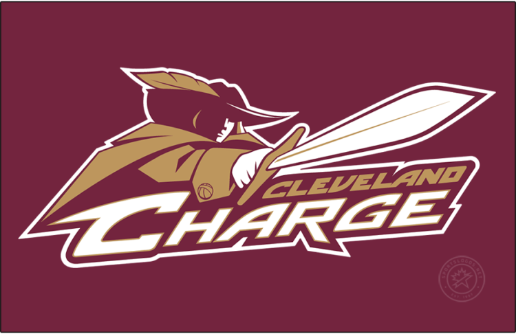Cleveland Charge Logo Primary Dark Logo (2024/25) - The Cleveland Charge logo used during the 2024-25 season was a slight update to the colours used by their previous logo. Gone was the more yellowy-shade of gold (yellow), replaced with a more goldy-shade of yellow (gold). SportsLogos.Net