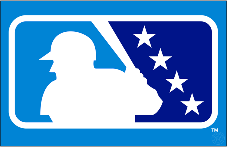 Minor League Baseball Logo Primary Dark Logo (2024-Pres) - The Minor League Baseball logo is a variation of the Major League Baseball logo; it features MLB's Batterman recoloured in double blue with four stars to the right representing the four levels of Minor League Baseball. SportsLogos.Net