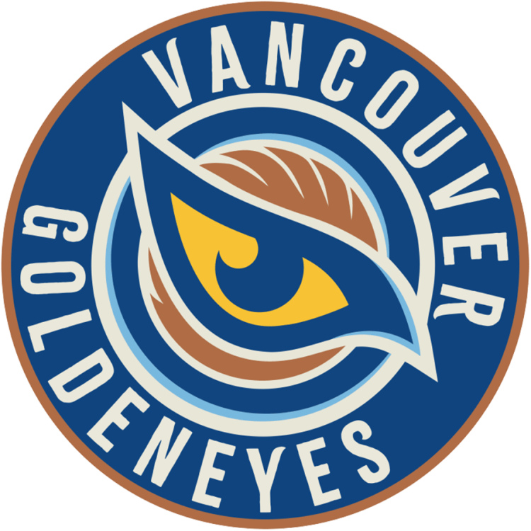 Vancouver Goldeneyes Logo Primary Logo (2025/26-Pres) - The Vancouver Goldeneyes logo shows a 